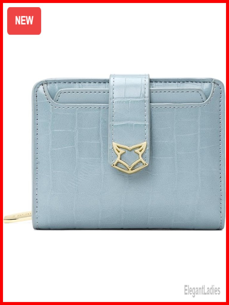 Rfid Blocking Bifold Zipper Wallet With Id Window Credit Card Holder